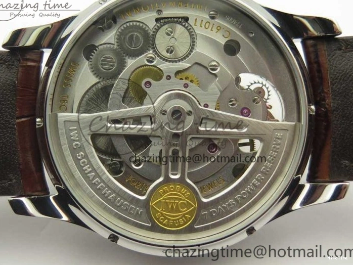 MIROTIME 0127 Lightweight Portuguese Tourbillon IW504602 SS ZF Best Edition Gray Dial on Brown Leather Strap 7177